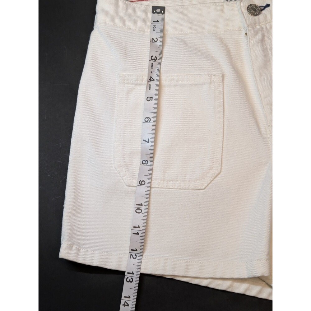 Vintage Tommy Hilfiger Size 6 Women's Cargo Carpenter White Denim Shorts - Picture 9 of 10